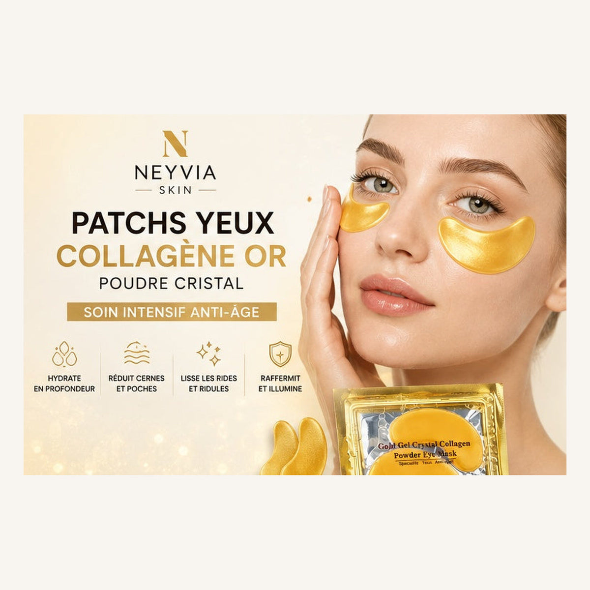 Patchs Yeux Collagène Or 24K inclus dans le Rituel Complet NEYVIA SKIN