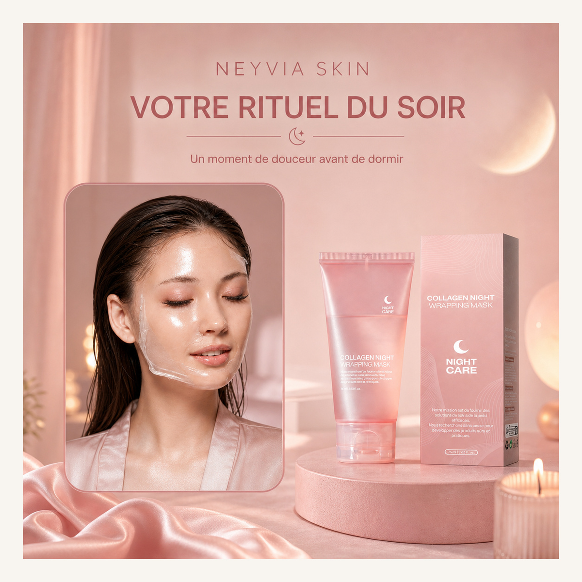 Rituel du soir avec le masque de nuit NEYVIA SKIN