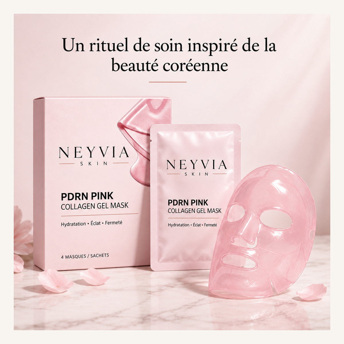 Un rituel de soin inspiré de la beauté coréenne — Masque Gel Collagène PDRN Rose NEYVIA SKIN
