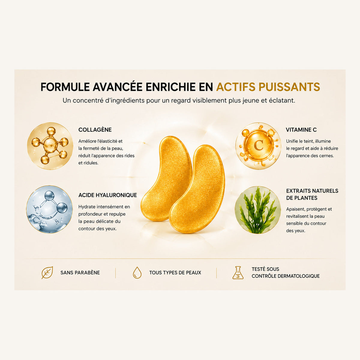 Patchs Yeux Collagène Or 24K NEYVIA SKIN — visuel 4